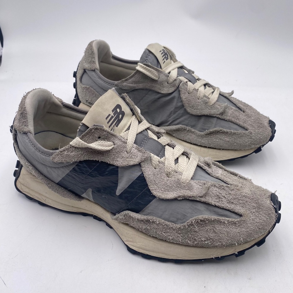 New Balance 327 Grey Matter suede Nylon Shoes Mens 10.5 U327WCA Retro Runner vGC